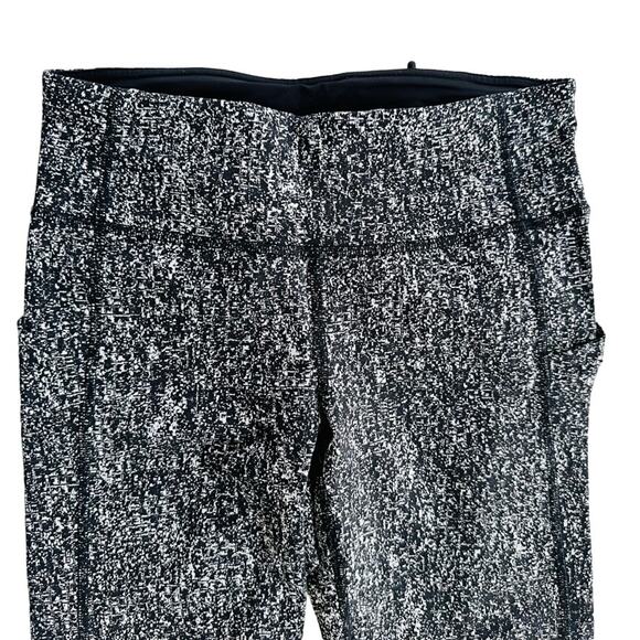 Lululemon Pace Rival Crop 21" Jacquard Black White Black Size 4 Run Gym Workout - Picture 3 of 7
